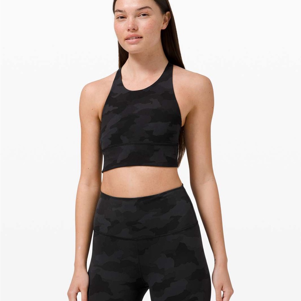 Lululemon Black Camo Sports Bra and Leggings Set